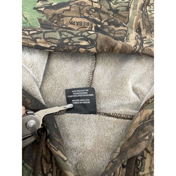 Vintage Ace Sportswear Men's Trebark Camo Full Zip Hoodie Sweatshirt Medium VTG - Picture 5 of 9